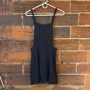 Rewind Black and White Checkered Overall Dress
